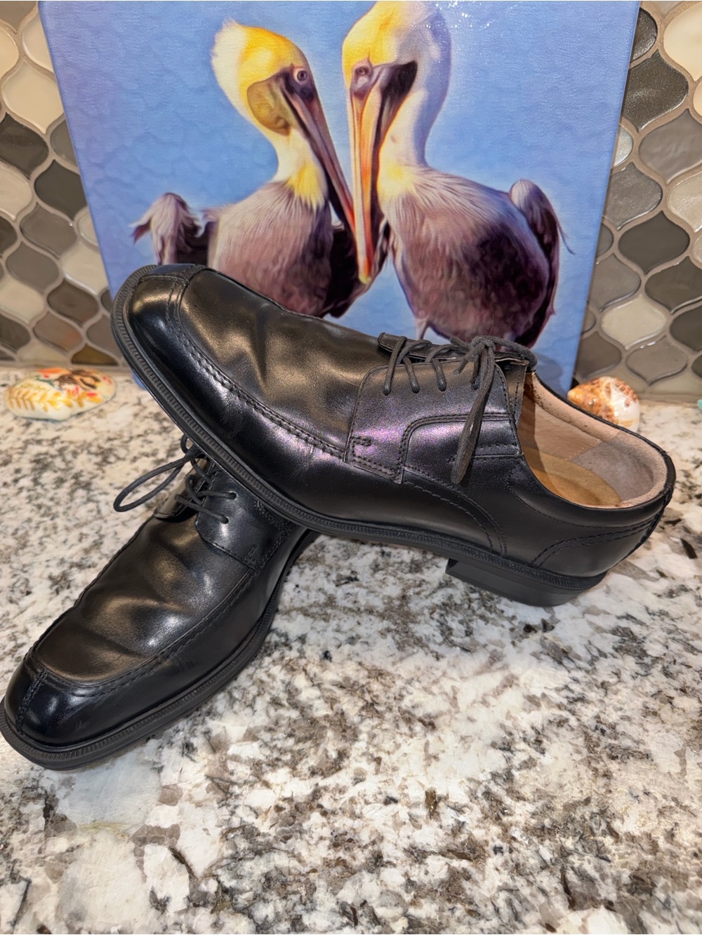 Florsheim Black Leather Derby Oxfords - EUC